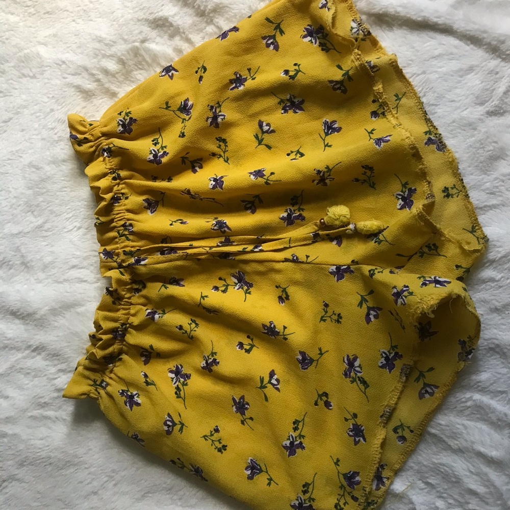 Yellow floral shorts